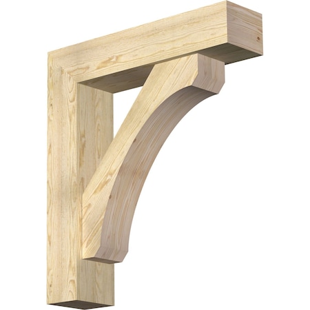 Ekena Millwork Legacy Block Rough Sawn Bracket w/ Offset Brace, Douglas Fir, 8"W x 34"D x 38"H BKT0806X34X38LEC05RDF